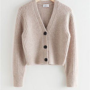 & Other Stories Cropped Ribbed Cardigan